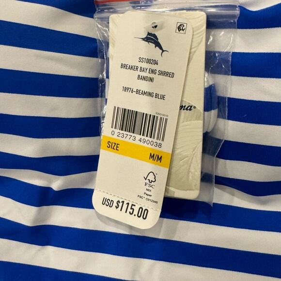 Tommy Bahama Striped Bandeau Tankini Top Sleeveless Beaming Blue Size M NWT - Picture 11 of 11